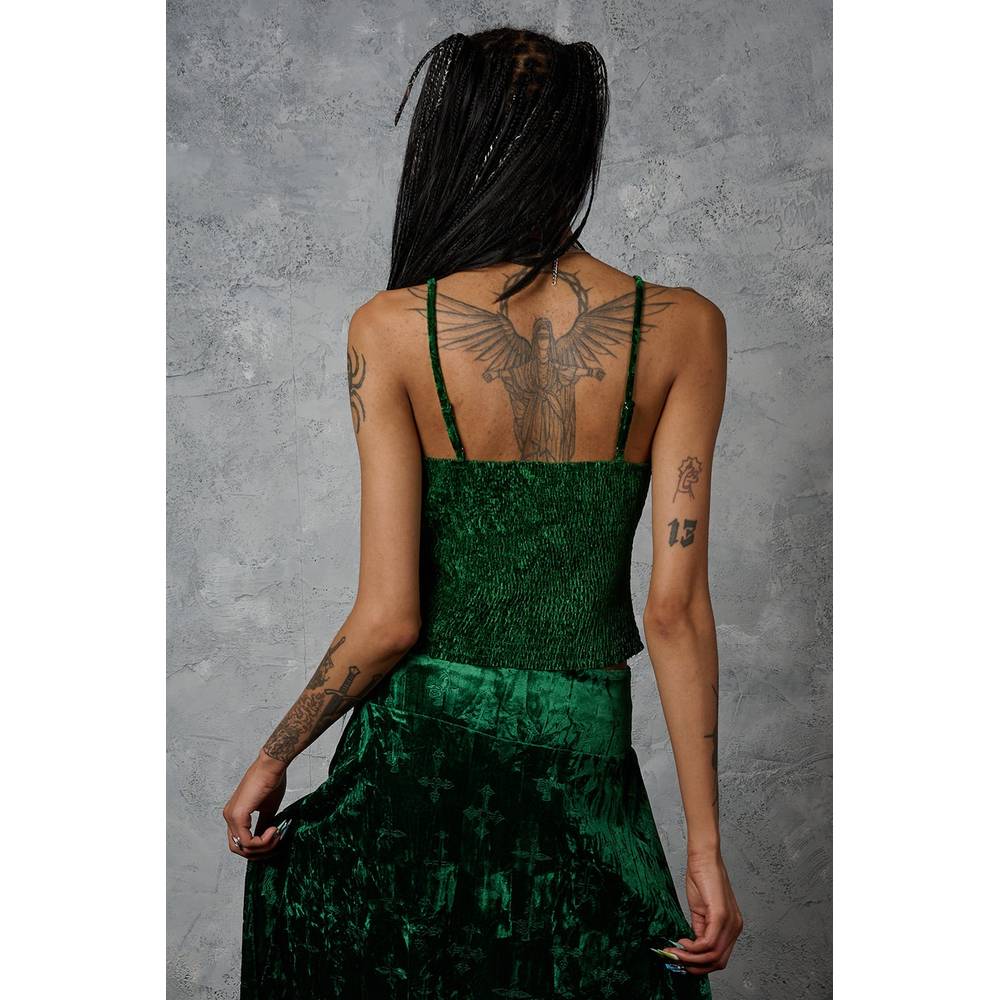 Banned - Sanctum Velvet Ärmelloses Top - Grün